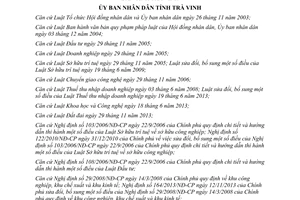 Quyết định 39/2014/QĐ-UBND chính sách ưu đãi hỗ trợ đầu tư Trà Vinh