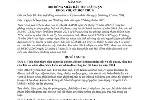 Nghị quyết 36/NQ-HĐND 2014 phòng chống vi phạm pháp luật tội phạm 2015 Bắc Kạn