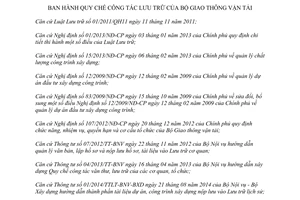 Thông tư 74/2014/TT-BGTVT Quy chế công tác Lưu trữ Bộ Giao thông Vận tải