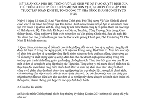 Thông báo 464/TB-VPCP 2014 kết luận Phó Thủ tướng dự thảo chuyển đơn vị sự nghiệp công lập thành công ty cổ phần