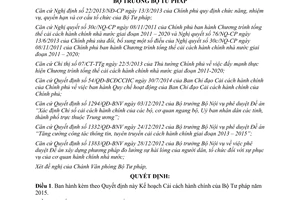 Quyết định 3405/QĐ-BTP Kế hoạch cải cách hành chính 2015 2014