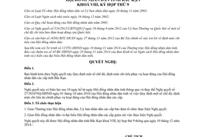 Nghị quyết 37/2014/NQ-HĐND định mức chi tiêu phục vụ hoạt động của Hội đồng nhân dân các cấp Bắc Kạn