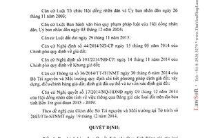 Quyết định 35/2014/QĐ-UBND bảng giá các loại đất tỉnh Bến Tre 2015 2019