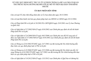 Quyết định 36/2014/QĐ-UBND mức thu tỷ lệ phần trăm để lại cơ quan thu phí sử dụng đường bộ đối với xe mô tô Bình Phước