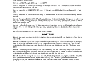 Quyết định 41/2014/QĐ-UBND giá đất trên tỉnh Tiền Giang 2015