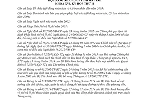 Nghị quyết số 113/2014/NQ-HĐND sửa đổi bổ sung một số loại phí Hà Tĩnh