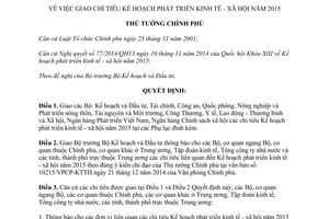 Quyết định 2326/QĐ-TTg năm 2014 giao chỉ tiêu kế hoạch phát triển kinh tế xã hội 2015