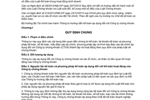 Thông tư 210/2014/TT-BTC kế toán áp dụng với Công ty chứng khoán