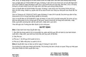 Quyết định 3933/QĐ-TCHQ 2014 kiểm tra giám sát hải quan hành lý hành khách xuất cảnh nhập cảnh