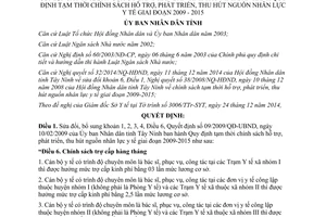 Quyết định 78/2014/QĐ-UBND sửa đổi 09/2009/QĐ-UBND chính sách thu hút nguồn nhân lực y tế Tây Ninh