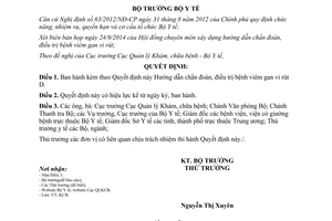 Quyết định 5449/QĐ-BYT 2014 Hướng dẫn chẩn đoán điều trị bệnh viêm gan vi rút D