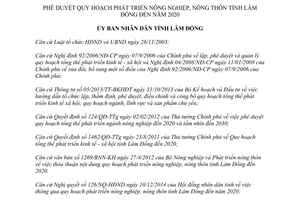 Quyết định 2897/QĐ-UBND 2014 quy hoạch phát triển nông nghiệp nông thôn Lâm Đồng đến 2020