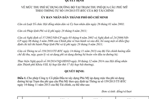 Quyết định 6563/QĐ-UBND 2014 mức thu phí sử dụng đường bộ Trạm thu phí cầu Phú Mỹ Hồ Chí Minh