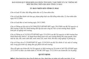 Quyết định 35/2014/QĐ-UBND đơn giá phân tích mẫu tạm thời thông số môi trường Cà Mau