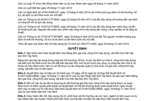 Quyết định 81/2014/QĐ-UBND Bảng đơn giá nhà công trình xây dựng vật kiến trúc tỉnh Tây Ninh