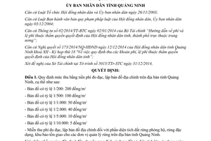 Quyết định 3393/2014/QĐ-UBND thu phí đo đạc lập bản đồ địa chính Quảng Ninh