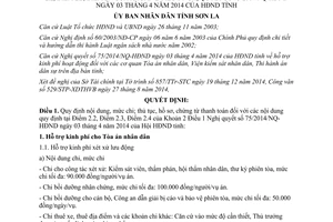 Quyết định 37/2014/QĐ-UBND mức chi theo 75/2014/NQ-HĐND kinh phí hoạt động Sơn La