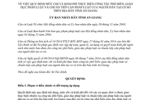 Quyết định 50/2014/QĐ-UBND kinh phí thực hiện phổ biến giáo dục pháp luật An Giang