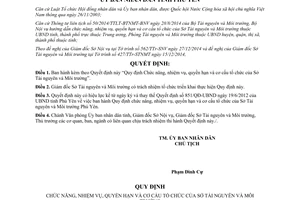 Quyết định 2237/QĐ-UBND 2014 chức năng cơ cấu tổ chức Sở Tài nguyên Môi trường tỉnh Phú Yên