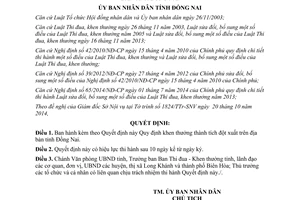 Quyết định 76/2014/QĐ-UBND Quy định khen thưởng thành tích đột xuất Đồng Nai