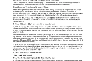 Thông tư 49/2014/TT-NHNN chế độ báo cáo tài chính Hệ thống tài khoản kế toán tổ chức tín dụng