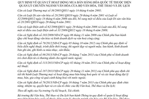 Thông tư 28/2014/TT-BVHTTDL quản lý hoạt động mua bán hàng hóa quốc tế