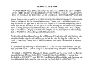 Hướng dẫn 1071/HDLS/GDĐT-TC-LĐTBXH 2014 thực hiện 20/2014/TTLT-BGDĐT-BTC-BLĐTBXH Quảng Nam