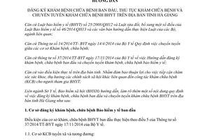 Hướng dẫn liên ngành 934/HDLN-SYT-BHXH 2014 đăng ký khám chữa bệnh ban đầu Hà Giang