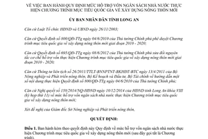 Quyết định 64/2014/QĐ-UBND mức hỗ trợ vốn ngân sách nhà nước xây dựng nông thôn mới Long An