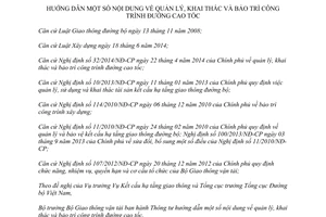 Thông tư 90/2014/TT-BGTVT hướng dẫn quản lý khai thác bảo trì công trình đường cao tốc