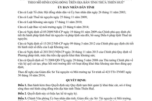 Quyết định 2839/QĐ-UBND 2014 quản lý khai thác cát sỏi ở lòng sông Thừa Thiên Huế