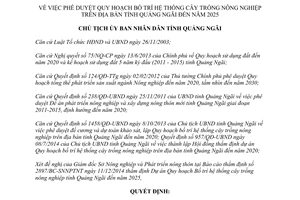 Quyết định 2217/QĐ-UBND bố trí hệ thống cây trồng nông nghiệp Quảng Ngãi 2014