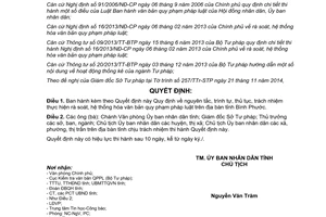 Quyết định 41/2014/QĐ-UBND nguyên tắc trình tự thủ tục trách nhiệm rà soát văn bản pháp luật Bình Phước