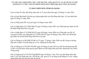 Quyết định 47/2014/QĐ-UBND chế độ thu nộp quản lý sử dụng lệ phí đăng ký cư trú An Giang