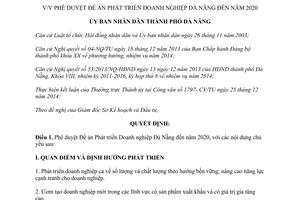 Quyết định 9644/QĐ-UBND đề án phát triển doanh nghiệp Đà Nẵng 2020 2014