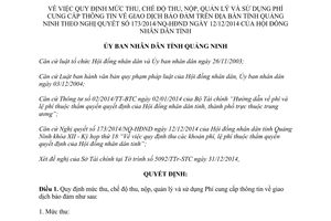 Quyết định 3385/2014/QĐ-UBND phí cung cấp thông tin giao dịch bảo đảm Quảng Ninh