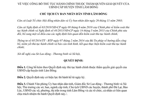 Quyết định 2895/QĐ-UBND 2014 công bố thủ tục hành chính mới thẩm quyền ủy ban nhân dân Lâm Đồng
