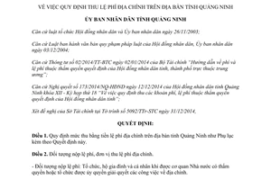Quyết định 3384/2014/QĐ-UBND quy định thu lệ phí địa chính trên địa bàn tỉnh Quảng Ninh
