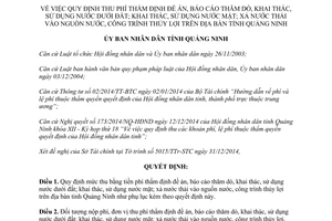 Quyết định 3391/2014/QĐ-UBND phí thẩm định đề án thăm dò khai thác nước dưới đất xả nước Quảng Ninh