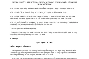 Thông tư 48/2014/TT-NHNN phát ngôn cung cấp thông tin Ngân hàng Nhà nước Việt Nam