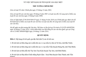 Quyết định 2408/QĐ-TTg 2014 xếp hạng di tích quốc gia đặc biệt 2014