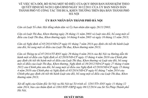 Quyết định 99/2014/QĐ-UBND sửa đổi 54/2011/QĐ-UBND công tác thi đua khen thưởng Hà Nội