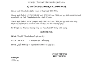 Quyết định 3770/QĐ-BKHCN 2014 công bố Tiêu chuẩn quốc gia
