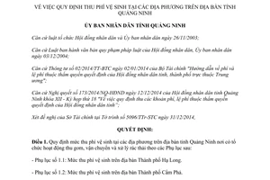 Quyết định 3375/2014/QĐ-UBND quy định thu phí vệ sinh tại địa phương Quảng Ninh