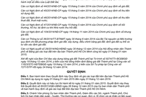 Quyết định 51/2014/QĐ-UBND giá các loại đất Thành phố Hồ Chí Minh 2015 2019
