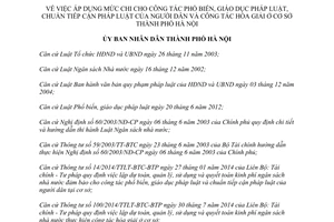 Quyết định 92/2014/QĐ-UBND mức chi công tác phổ biến giáo dục Hà Nội