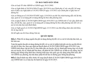 Quyết định 32/2014/QĐ-UBND phân bổ sử dụng nguồn thu phí sử dụng đường bộ xe mô tô Bình Định