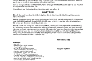 Quyết định số 1399/QĐ-BHXH 2014 bảo hiểm y tế trong khám chữa bệnh