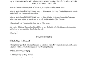 Thông tư 59/2014/TT-BCT bảo đảm an toàn thực phẩm cơ sở sản xuất kinh doanh dầu thực vật