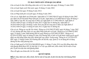 Quyết định 35/2014/QĐ-UBND quy định mới điều chỉnh bãi bỏ phí lệ phí Quảng Bình